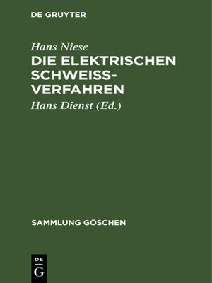 cover image of Die elektrischen Schweißverfahren